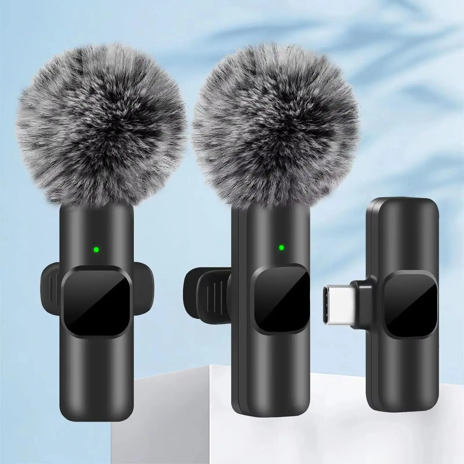 Micrófono Lavalier Inalámbrico 2.4G, Mini Micrófono Portátil para Grabación de Audio y Video, para iPhone, Android, Transmisión en Vivo, Juegos, Teléfono