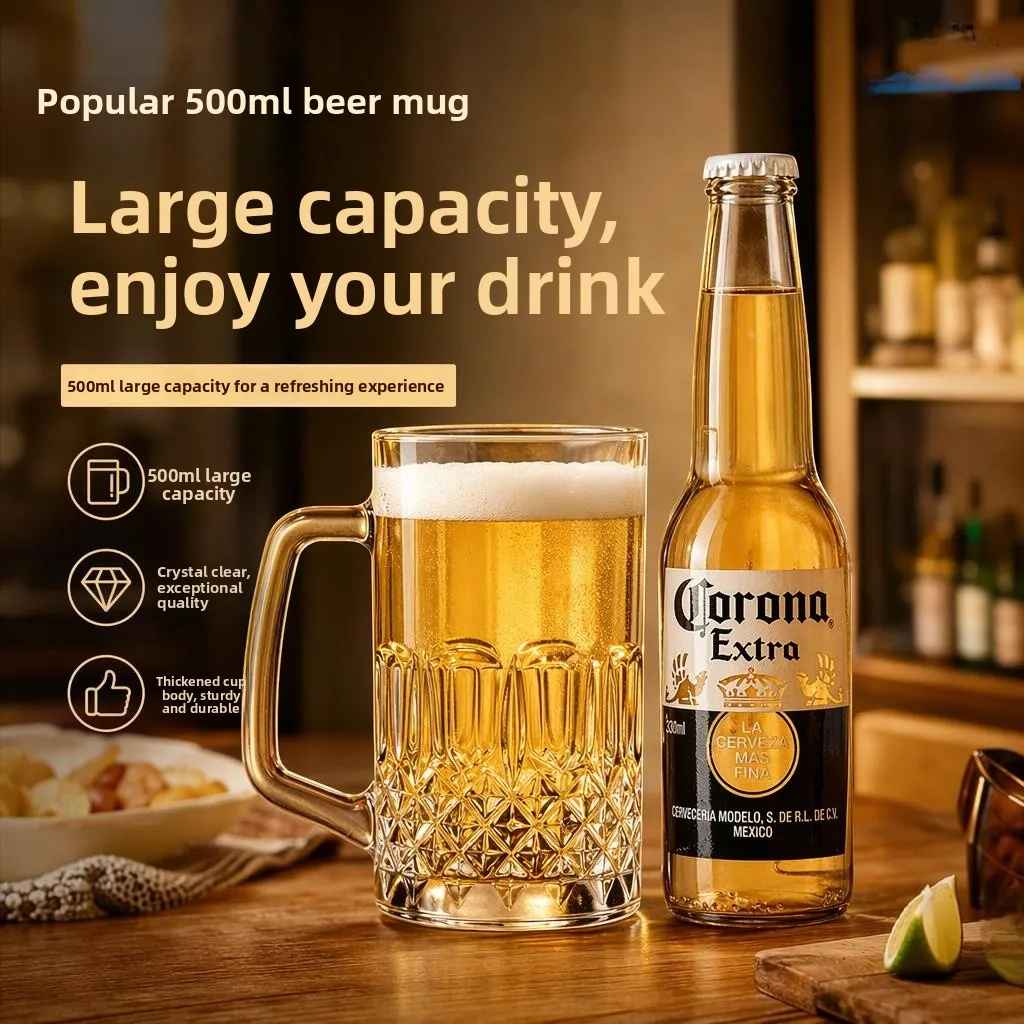 large-capacity-thickened-glass-beer-mug-500ml-commercial-bar-water-cup-with-handle-for-home-use-retro-style-refreshing-element