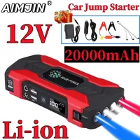 12V 20000mAh Car Jump Starter 600A Output Portable Emergency Starter Power Bank Car Booster Starting Device Waterproof