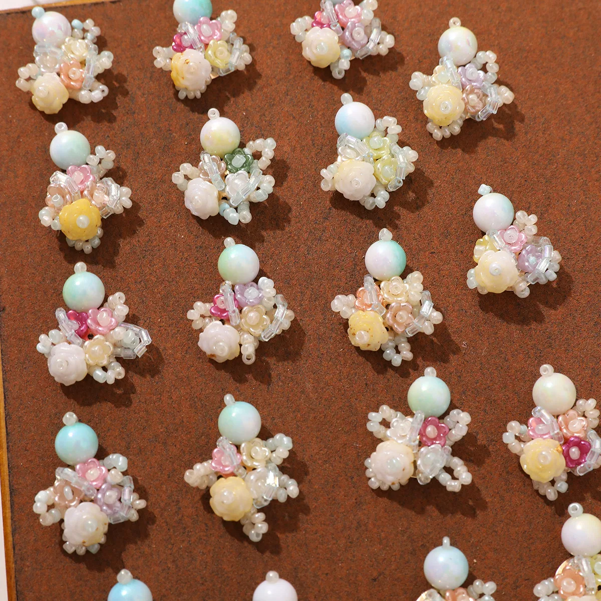 Shoe Charms 1 Piece Colorful Gradient Resin Beaded Small Flower DIY for Jelly Clog Sandals Gentle Summer Korean Fashion