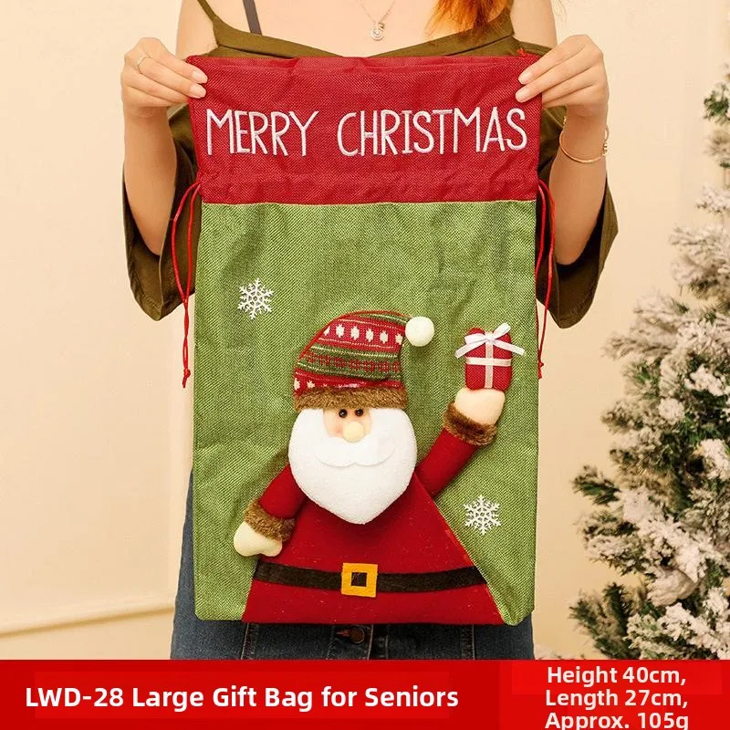 

Christmas Gift Bag Bag Handheld Fleece Holiday Props for Adults And Kids Little Friends Decoration Accessories
