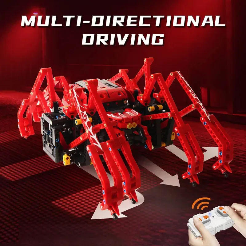 818pcs Technical RC Insect Robot Building Blocks Creative Expert MOC Motorized Red Spider Model Bricks Boy Toy Kid Birthday Gift