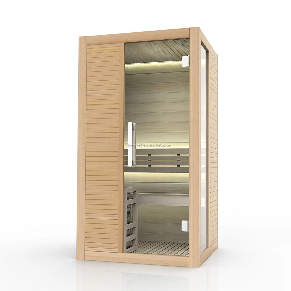 

FCC Certificate Indoor Spa Keep Body Health Sauna Room Wet Steam Ozone Wood Sauna High Quality Hemlock Sauna for 1 Person