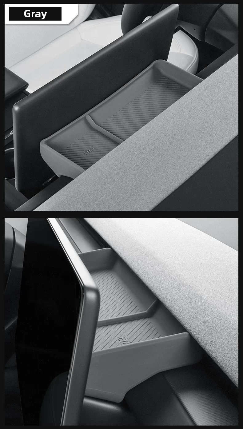 Für Tesla Model 3 Y YL Juniper Highland 2025 2026 Armaturenbrett-Aufbewahrungsbox Zentraler Bildschirm-Organizer Hintere Ablage ETC Taschentuchhalter – Detail 12