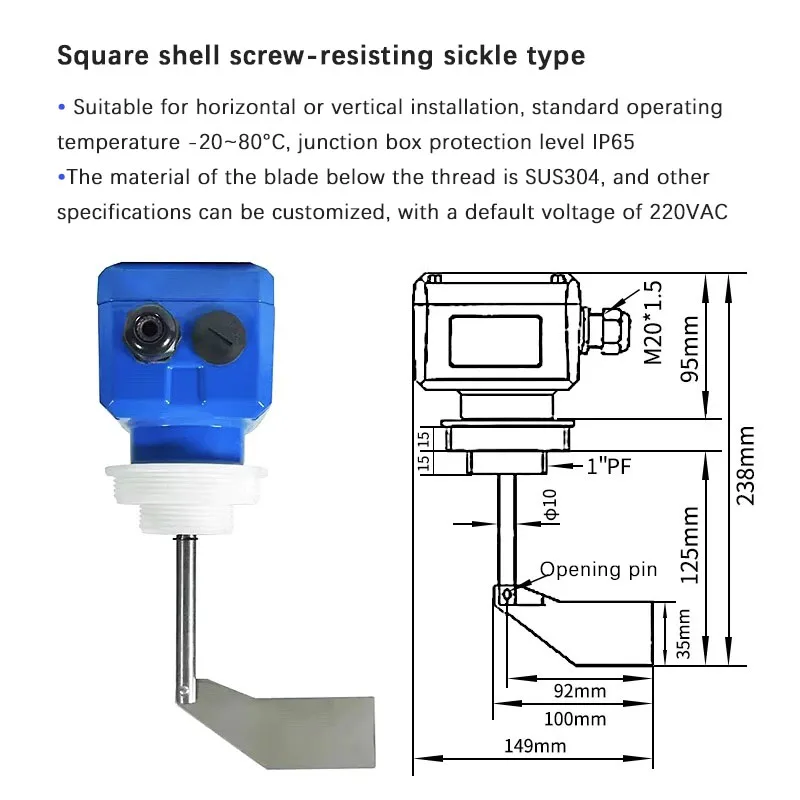 High Temperature Explosion-Proof 24v/220v Rotary Resistance Level Switch Level Gauge Control Sensor