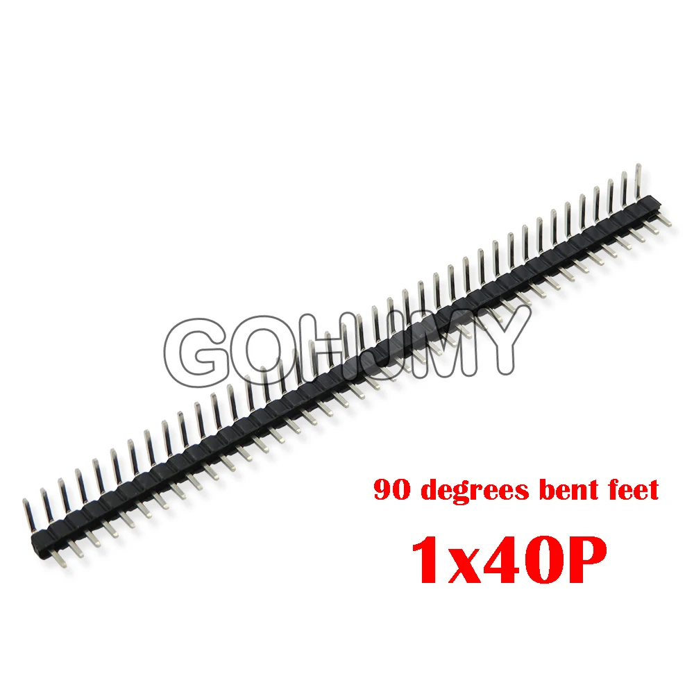 10 pz 40 Pin 1x40 2x40 singola doppia fila maschio 2.0 Pin Breakable Header connettore Strip per Arduino nero 2.0MM 90 gradi