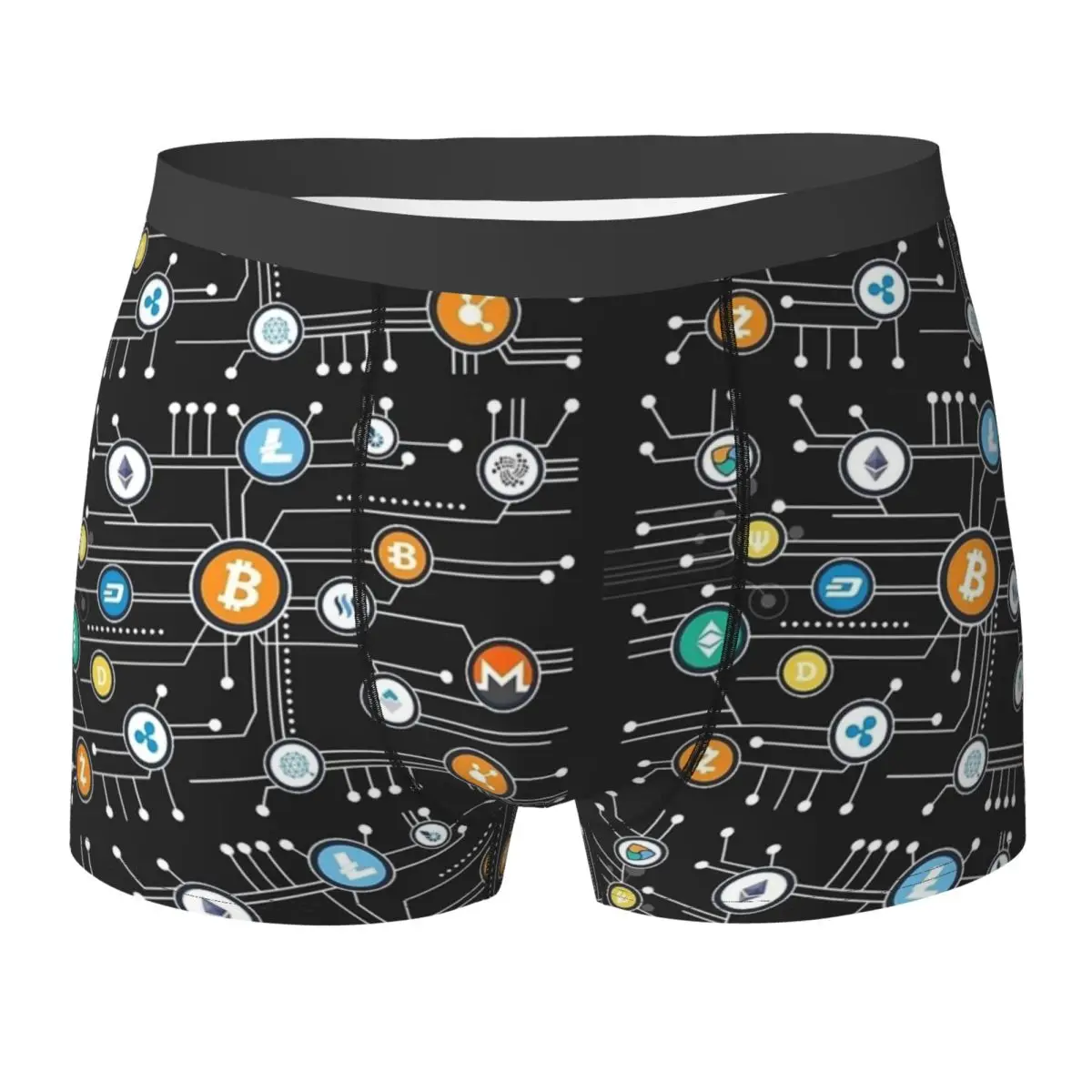 

Bitcoin Cryptocurrency Underwear Bitcoin BTC Elastic Underpants Sublimation Boxer Brief 3D Pouch Male Oversize Trunk