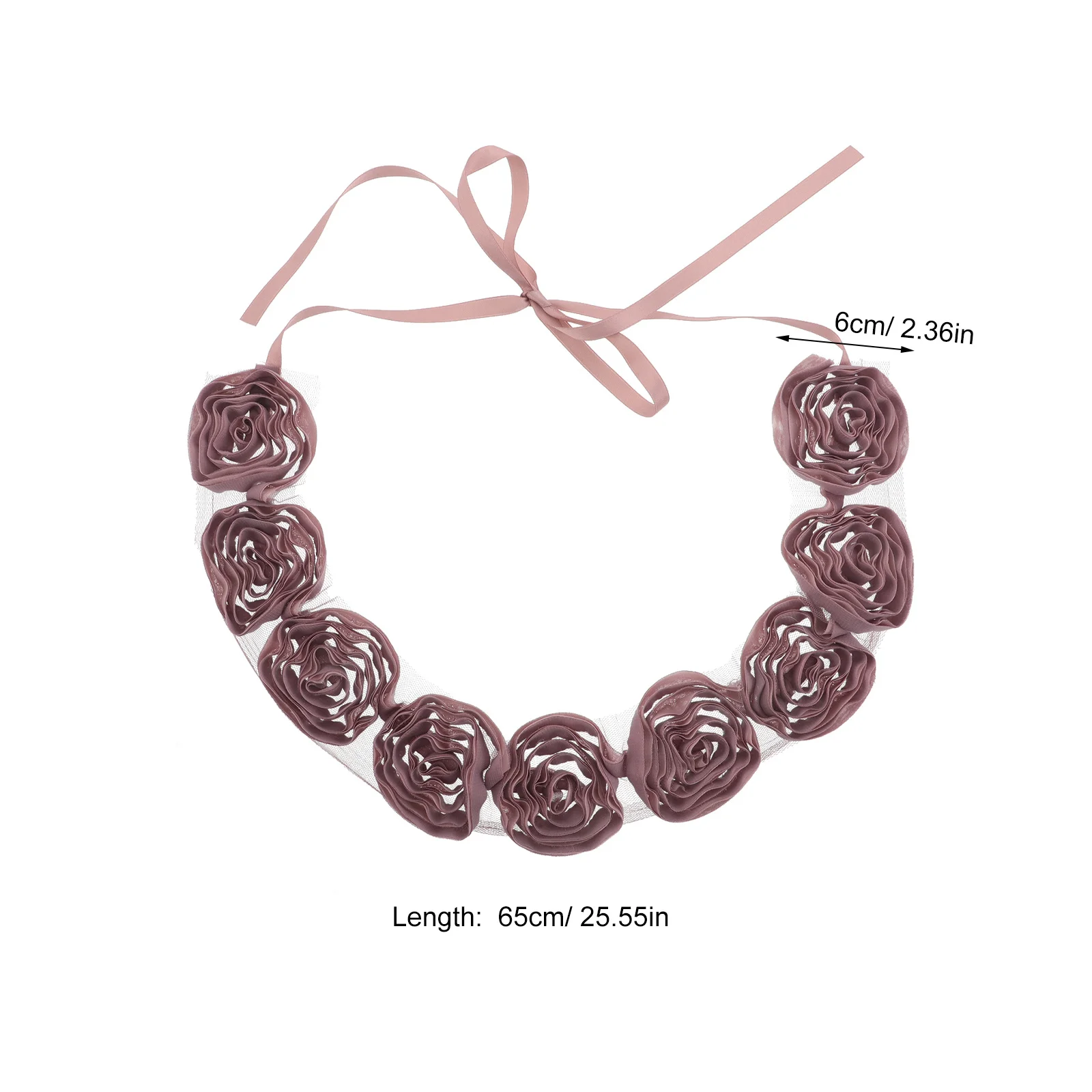 أحزمة الأزهار للنساء فستان مطرز بالورود وشاح حزام الزفاف قابل للتعديل لثوب الزفاف فساتين رسمية أنيقة مساء #5