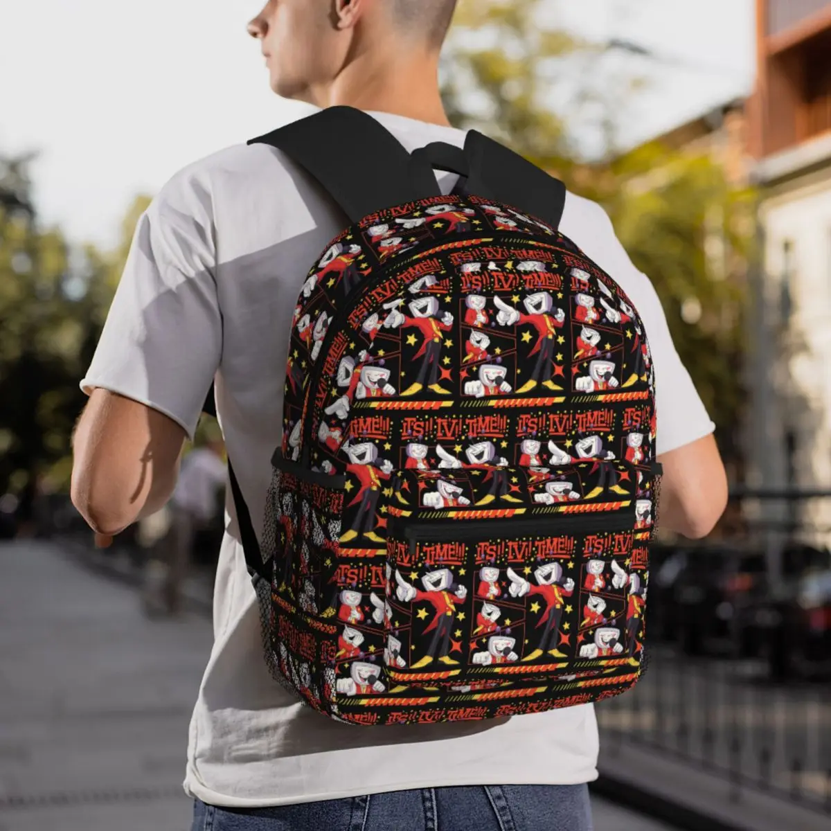 Tenna Deltarune Game Its Tv Time Meme Tenna Fan Dtg Backpack Daypack Kids BookBag School Bag Shoulder Bags for Men Women