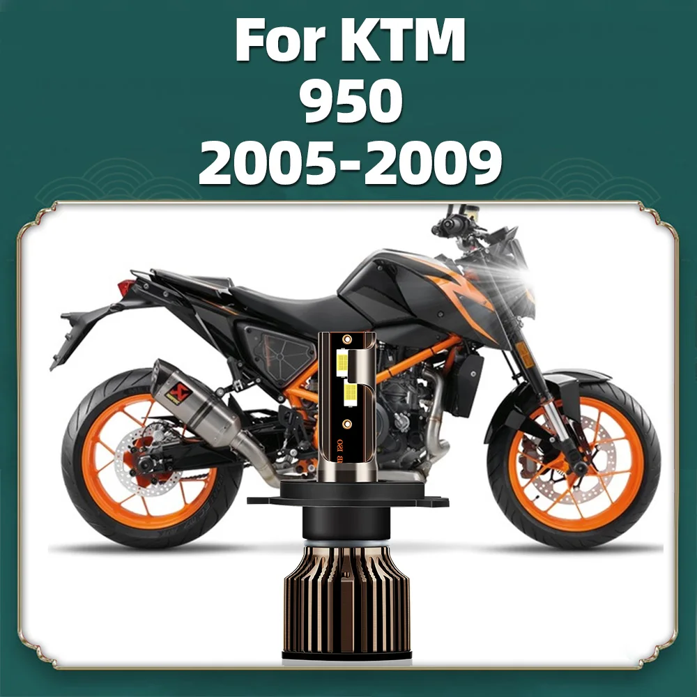 

For KTM 950 Super Enduro 2007-2009 Supermoto 2005-2008 Motorcycle H4 LED Headlight Bulb High Power 10000LM 6500K 12V Plug-N-Play