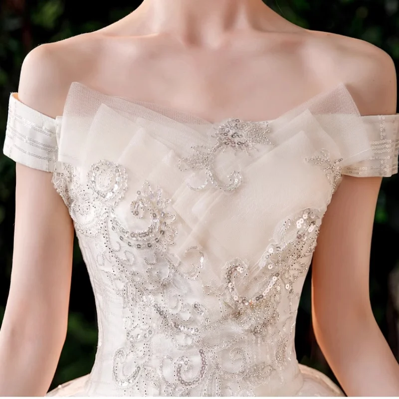 PRXD-02#Wedding Dress Wholesale Lace up Embroidery Bride Marriage Dresses White Ball Gown Factory Christmas Carnival Plus Size