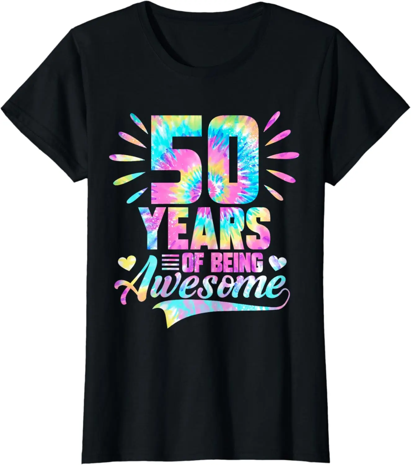 

50th Birthday Gift Idea Tie-Dye 50 Year Of Being Awesome T-Shirt