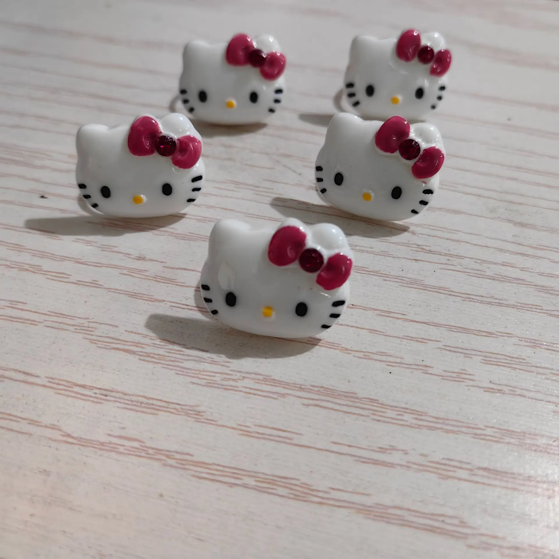 Sanrio Hello Kitty Ring Cute Cartoon Anime Opening Sweet Adjustable Fashion Charms Jewelry Accessories for Girls Gift Rings