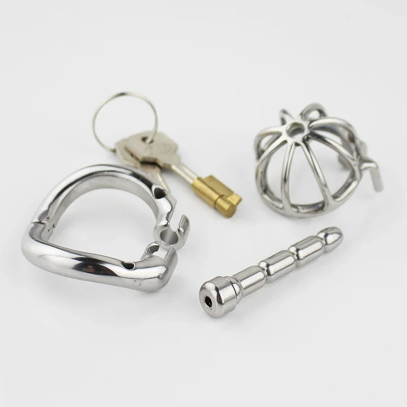 Stainless Steel Stealth Lock Male Chastity Device With Catheter Cock Cage Penis Lock Cock Ring Chastity Belt Ring Accessoires