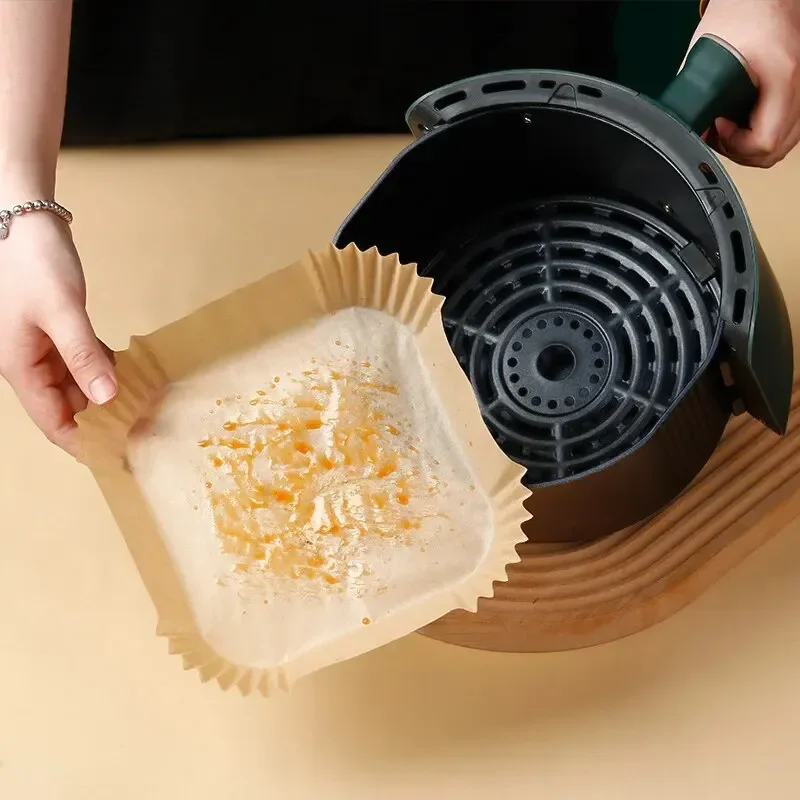 Papier de cuisson absorbant l'huile de poulet pour friteuse à air, assiette en papier haute température, accessoires pour friteuse à air