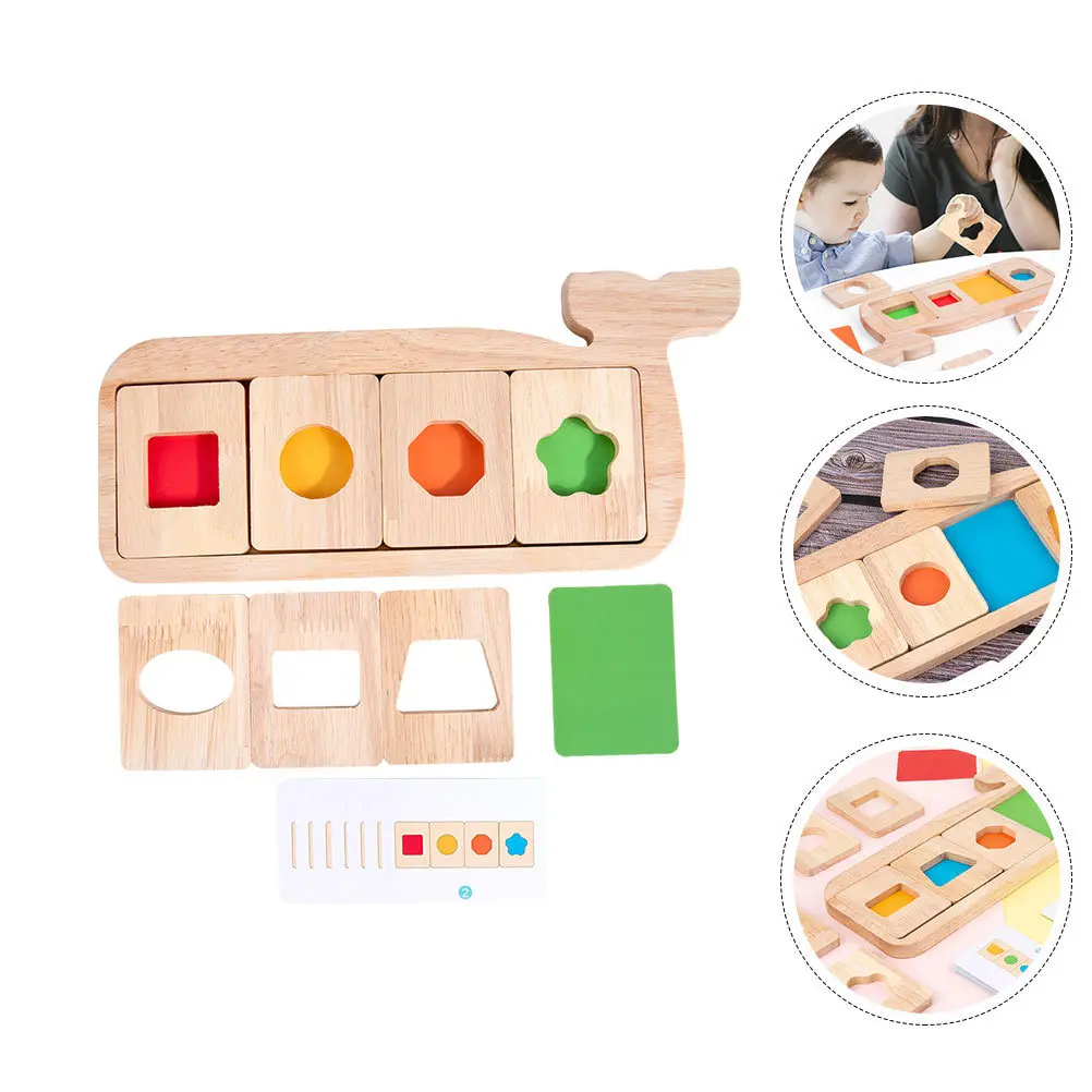 1 Set Wal-Geometrie-Puzzle aus Holz, Lernspielzeug zur Farberkennung, verbessert die Hand-Augen-Koordination, kognitive Fähigkeiten, für Eltern