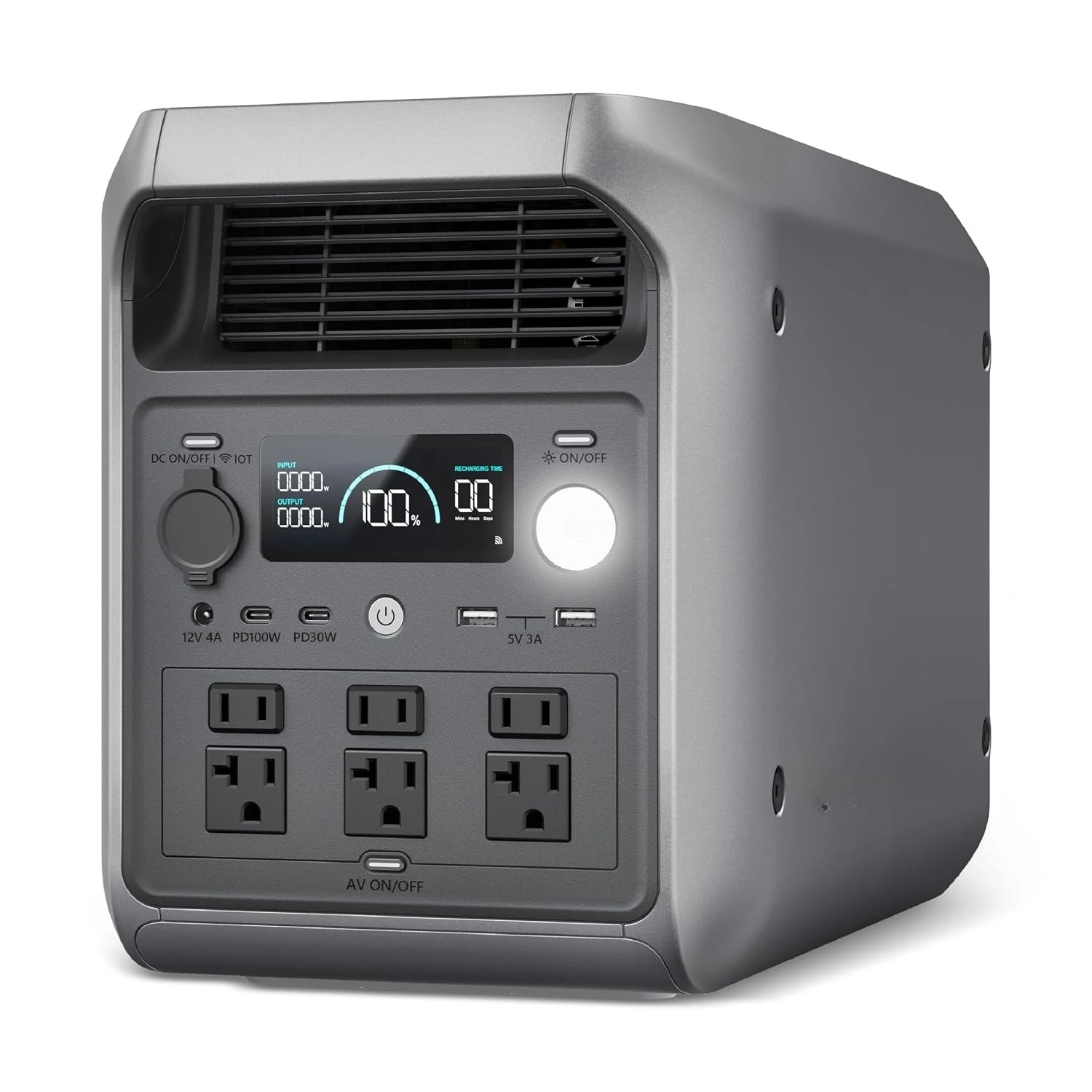 Portable Power Station 2000L, 2048Wh Semi-Solid LiFePO4 Battery