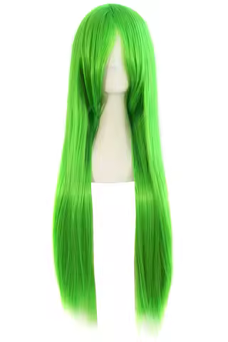 32" 80cm Long Straight Anime Costume Cosplay Wig Party Wig Fluorescent Green Wig
