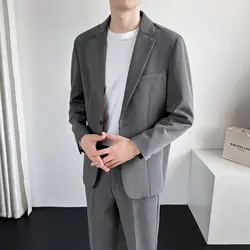 2024 new style youth fashion Korean style men's  casual suit jacket   small suit  one button business groom suit best man suit