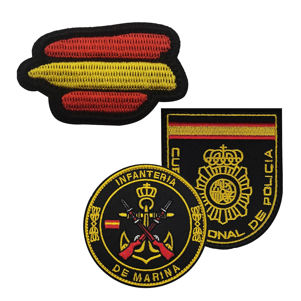 Parche Bordado de la Bandera de España con Adhesivo Mágico, Parche Táctico INFANTERÍA DE MARINA para Ropa