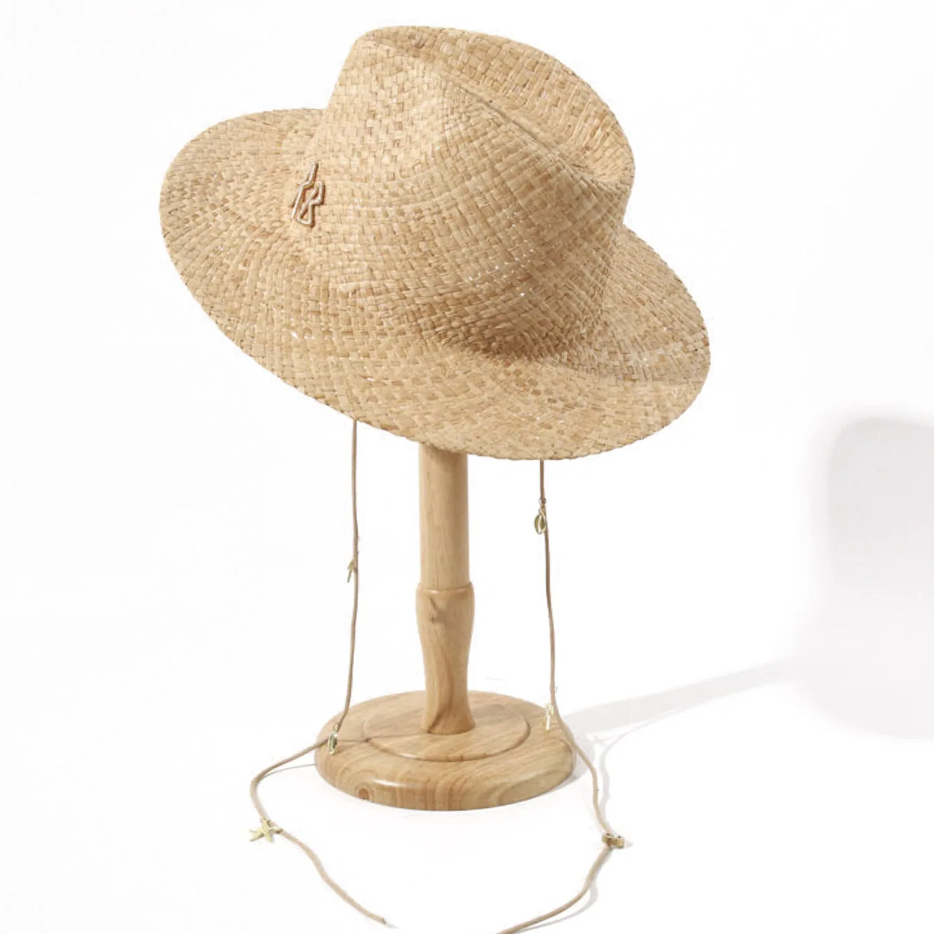 Raffia Straw Beach Hat Shell Cord Decor Designed Breathable Women Sun Protection Cap