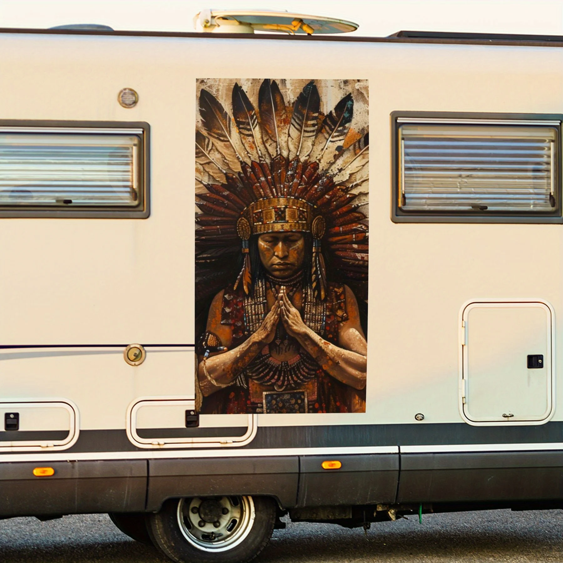 

Фигурка в коренном стиле, наклейка на дверь автомобиля, ПВХ, самоводонепроницаемая палочка, яркие внешние аксессуары для автомобиля, декор, защита G