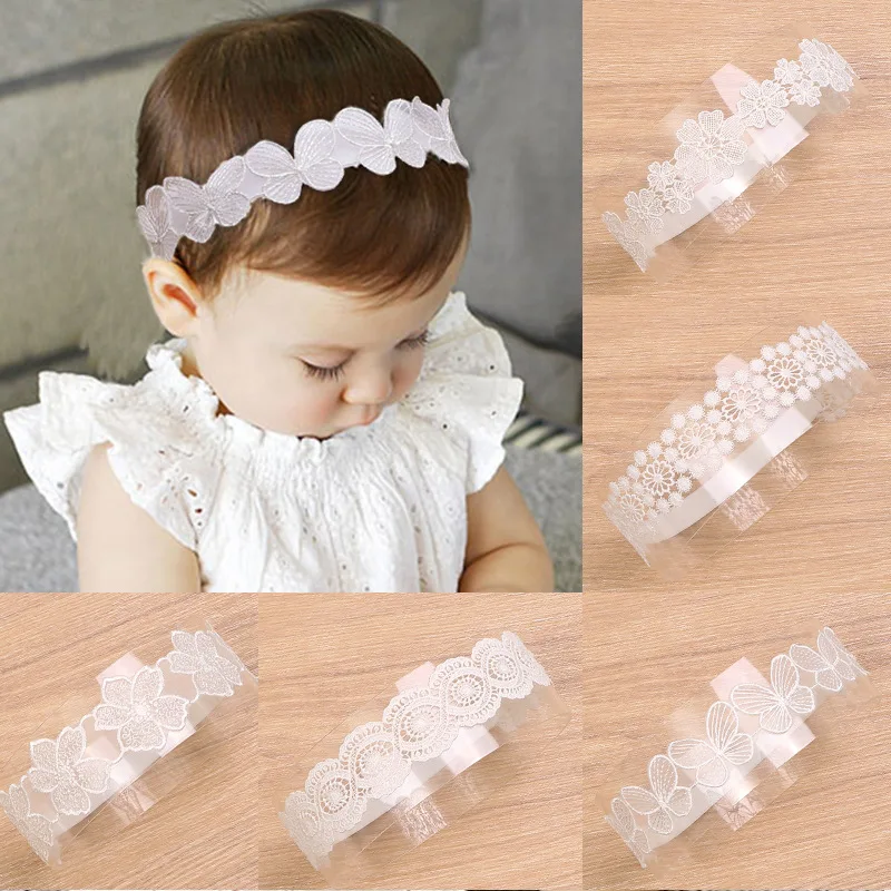 

1pcs Newborn Baby Headband For Girls Soft Elastic Hair Band Toddler Turban Kids Embroidery White Lace Headwear Hair Accessories