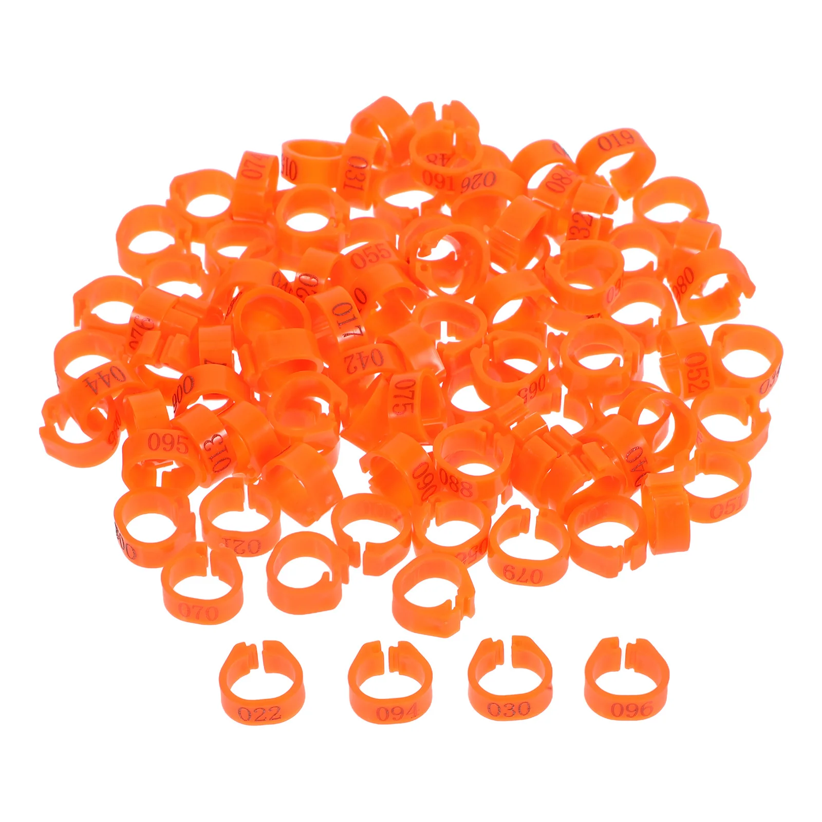 

100Pcs Plastic Pigeon Leg Rings Numbered Poultry Identification Bands for Birds Quails Marker Tools 001-100
