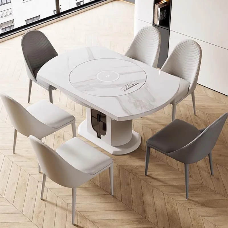 

Unique Living Room Table Luxury Multifuctional Extendable Mobile Dining Table Round Kitchen Mesa De Comedor House Accessories