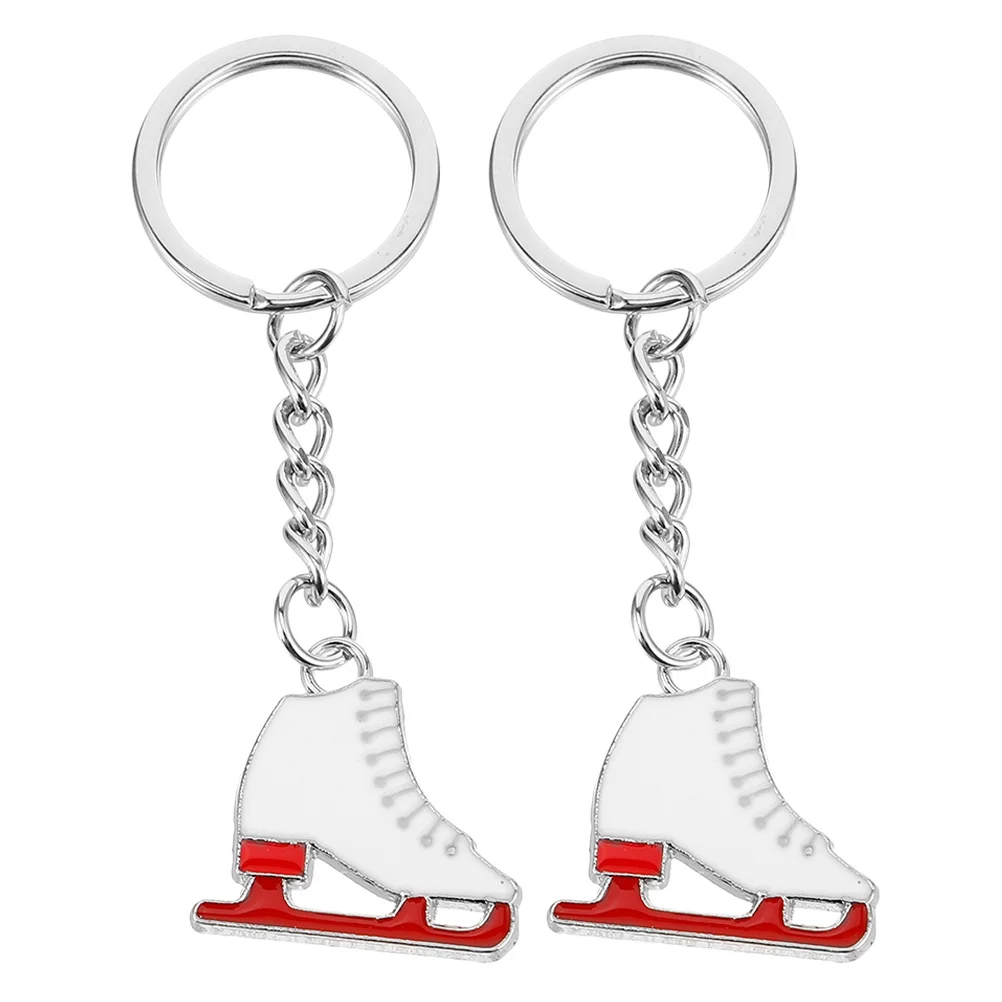 

2Pcs Mini Ice Skating Shoe Keychain Cute Zinc Alloy Key Ring for Backpack Luggage Tag Winter Sports Party Favor Accessory