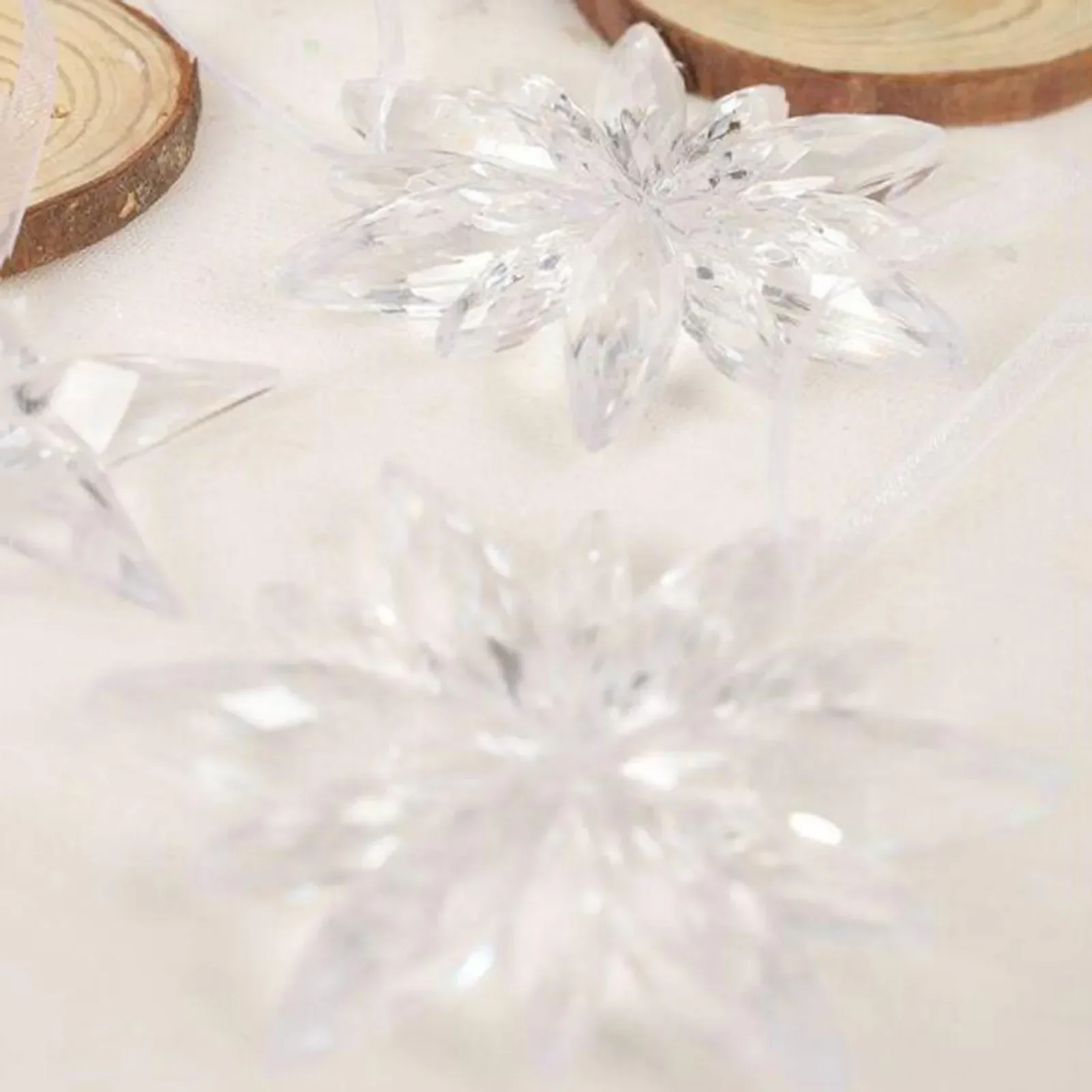 3pcs natale trasparente ciondolo fiocco di neve ornamenti per l\'albero di natale decorazioni natalizie per la casa natale Navidad capodanno