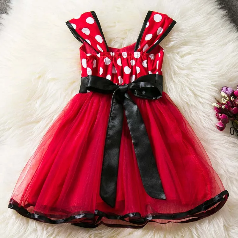 Ensemble de olympiques tutu princesse Minnie pour bébé fille, tenue mignonne à pois rouges