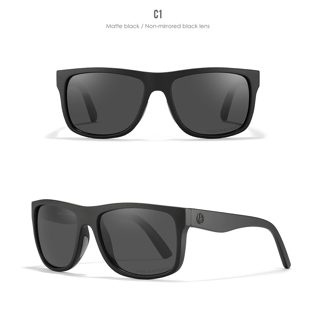Kdeam polarisierte Sonnenbrille Männer Sport drei dimensionale Marke Logo tr90 quadratische Sonnenbrille ganz schwarz mit Reiß verschluss Fall kd0721 – Detail 10