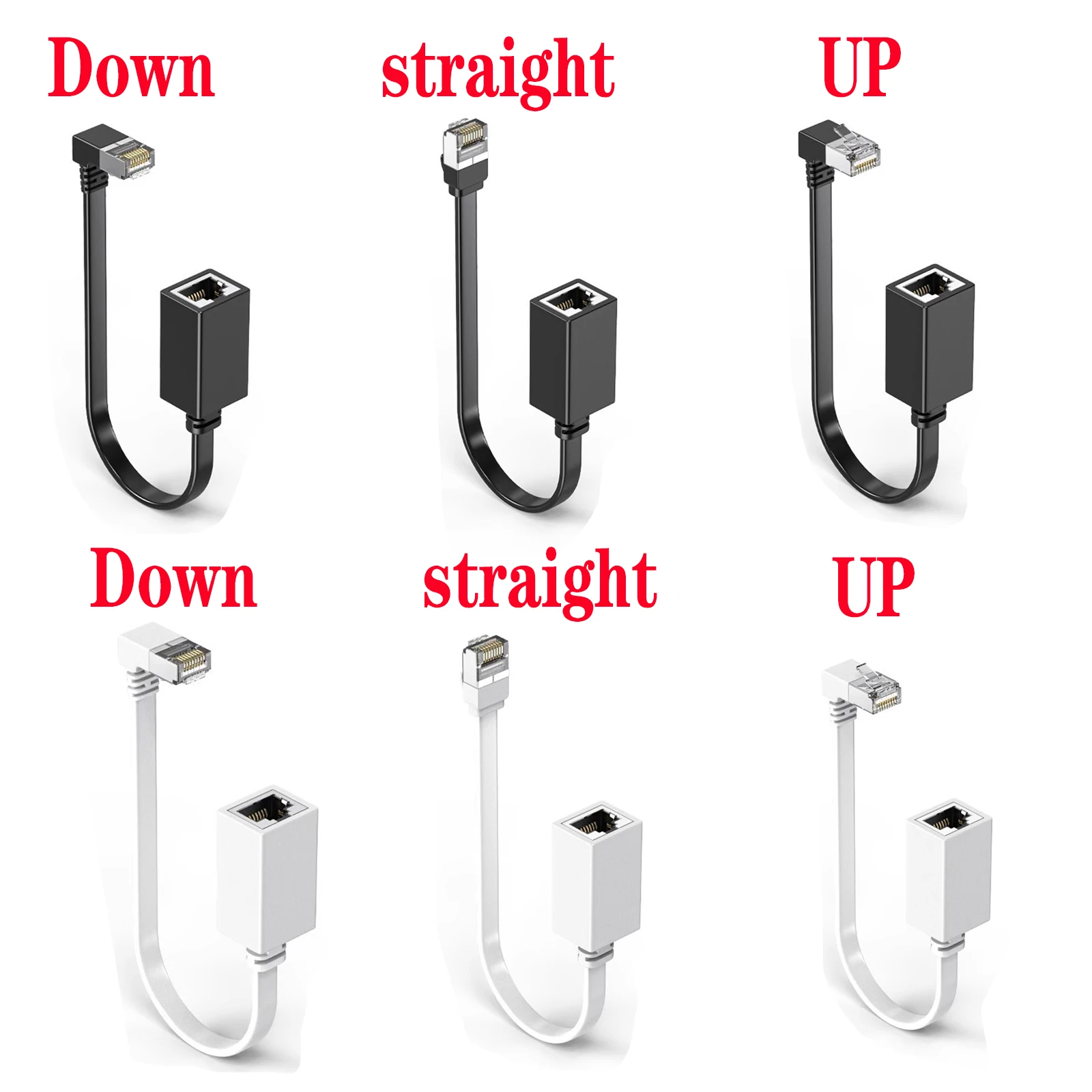 

Cat7 Ethernet Extension Cable 10G RJ45 Cat7 Male to Female 90 Degree Rj45 Ethernet Extender Adapter for PC Laptop Ethernet Cable