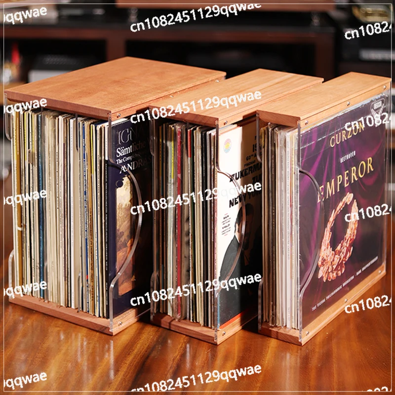 Large stacking capacity, solid wood acrylic! 12-inch vinyl record storage storage display stand