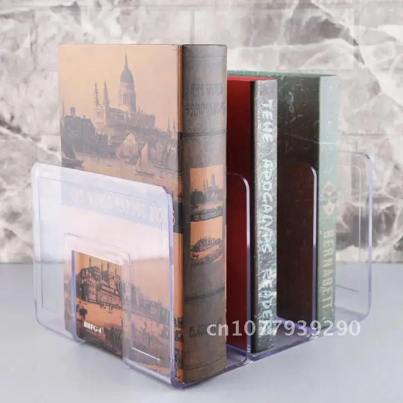 

Acrylic Transparent Multi-layer Bookend Decorative Book Shelf Home Room Office School Library Stationery Supplies Gifts OO