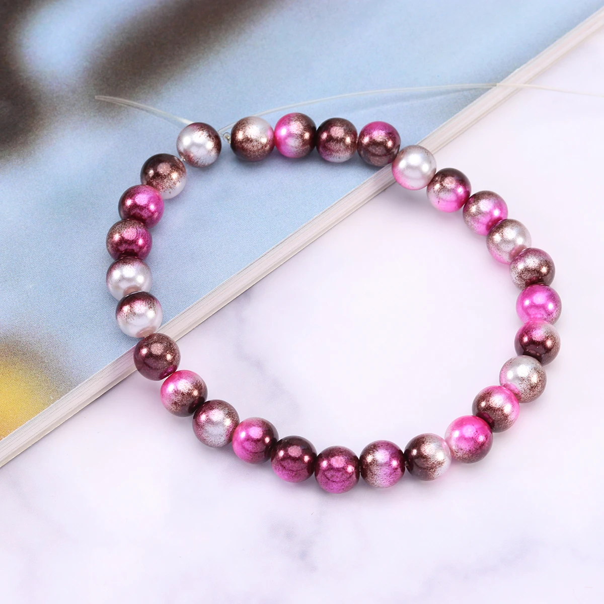 Louleur Nachahmung Runde Perlen Acryl Spacer Perlen Lose Perlen Für Schmuck Machen DIY Kleidungsstück Perlen Perlen DIY Armband – Detail 7