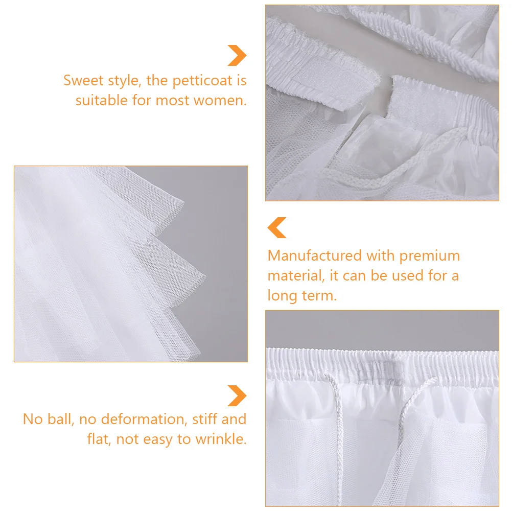 Pannier Crinoline for Girl Dress Lolita Accessories White Tulle Skirt Formal Gauze Petticoat Short