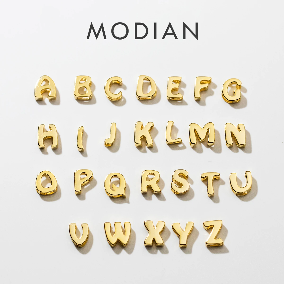 

MODIAN Gold Color Pendant Fashion Design Real 925 Sterling Silver Simple 26 Letters Pendant For Women Fine Jewelry Accessories