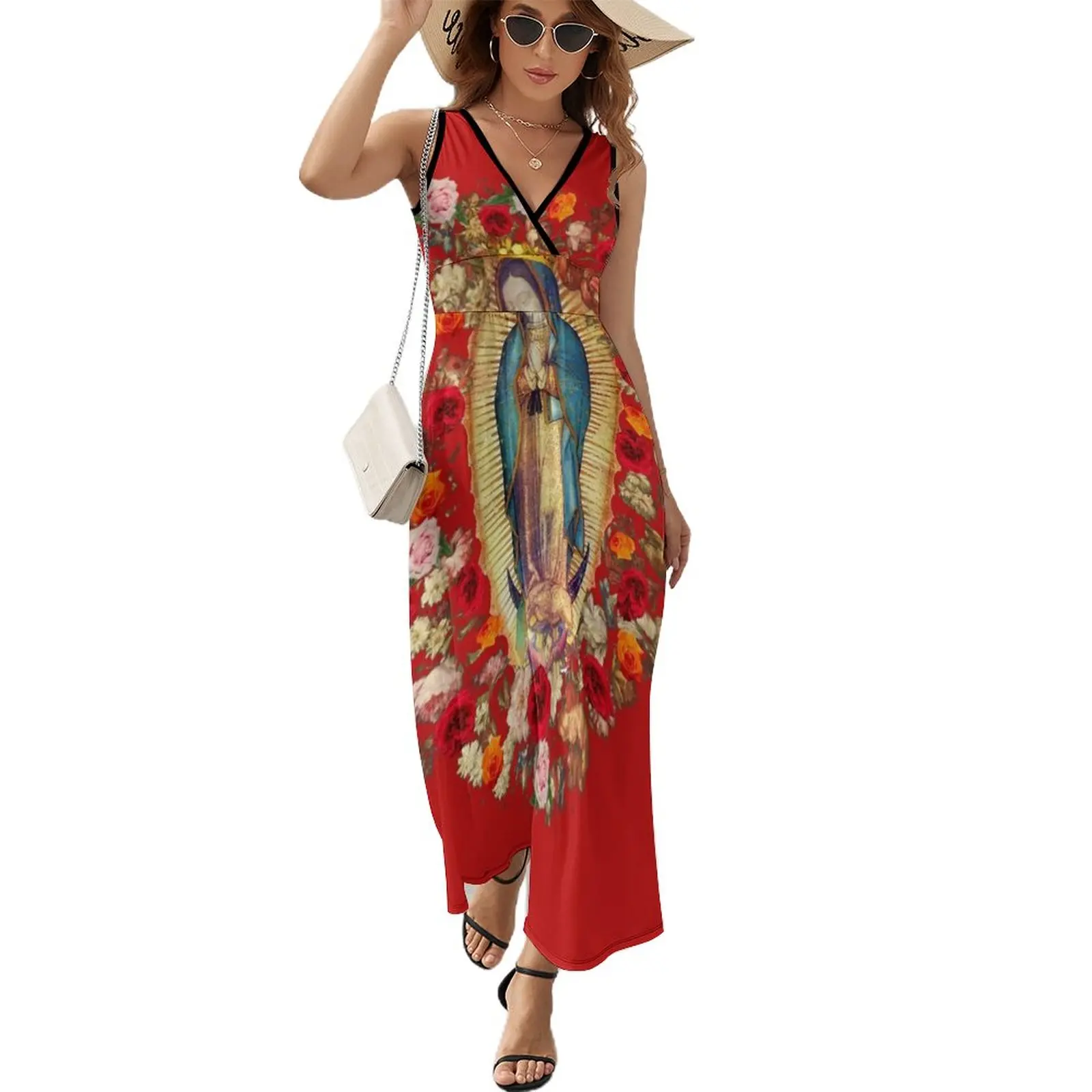 

Our Lady of Guadalupe Mexican Virgin Mary Mexico Catholic Saint Sleeveless Dress luxury dresses dress women elegant luxury