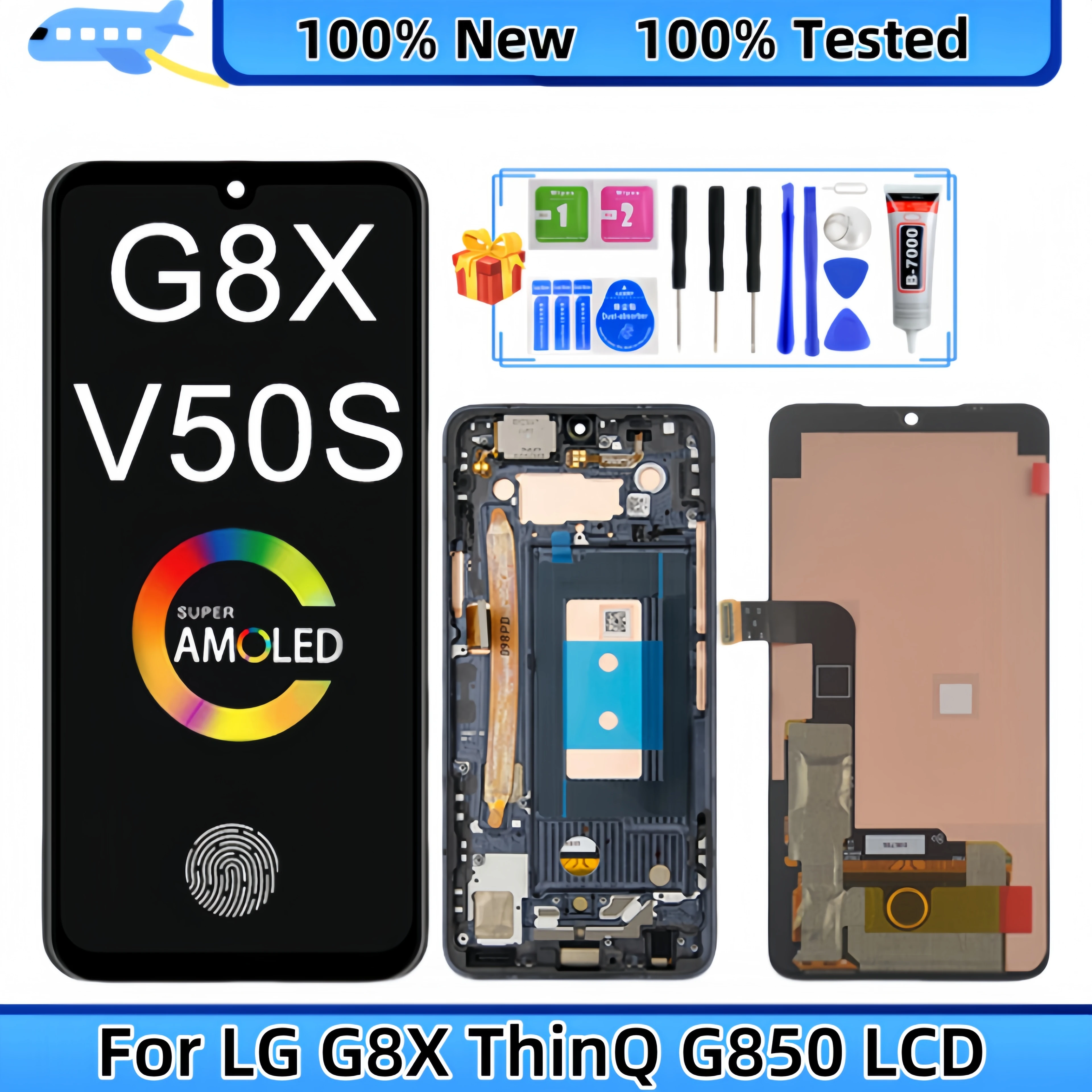 

For LG G8X ThinQ G850 LMG850EMW LM-G850 901LG LCD Display Touch Screen Digitizer Assembly Replacement