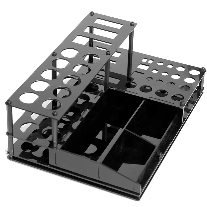 AB34-Screwdriver Holder For Model Cars Acrylic Tool Stand Featuring Round Holes And Slots For Workbench Organization Storage