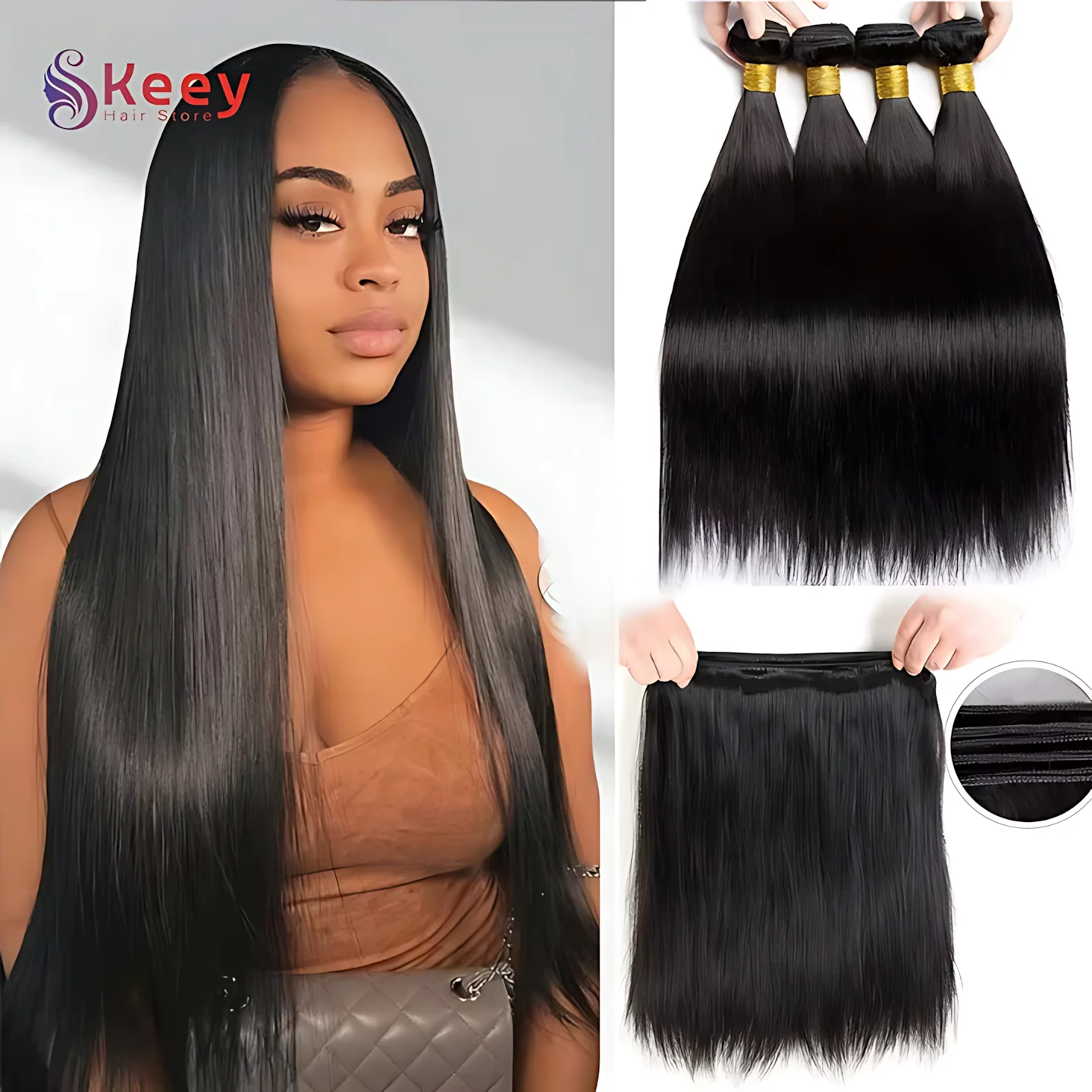 14-30인치 블랙 생처녀 머리카락 번들 16A 100% 스트레이트 인간 머리카락 번들 미가공 헤어 익스텐션 자연색 염색 가능