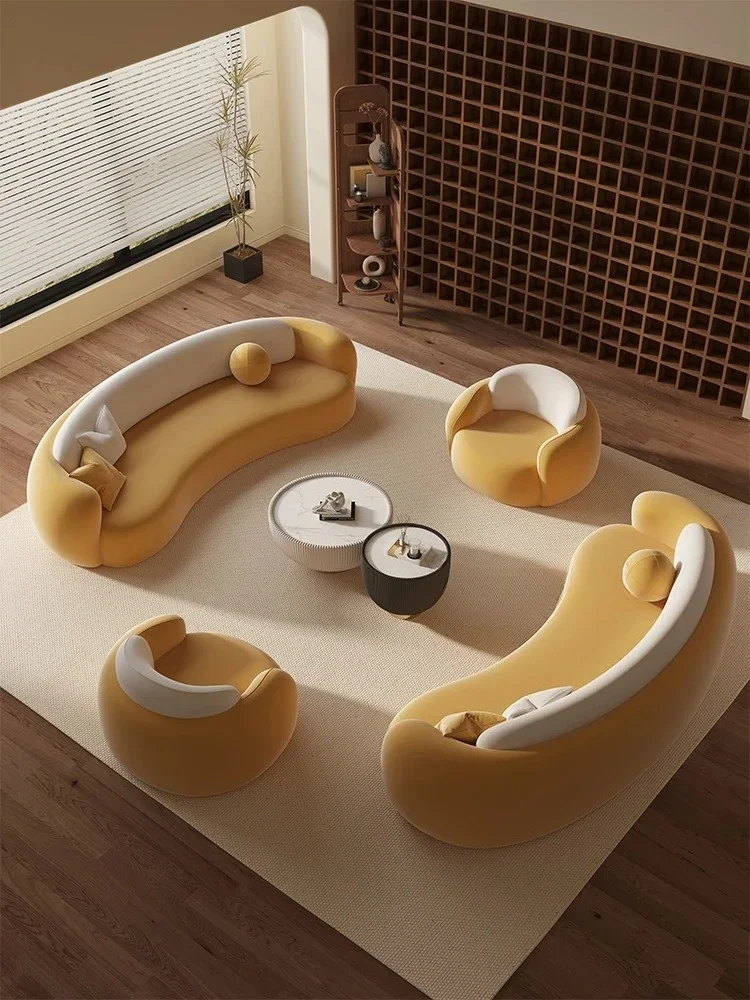 

Curved Special-shaped Sofa Simple Light Luxury B & B Beauty Salon Clothing Store Office Rest Area