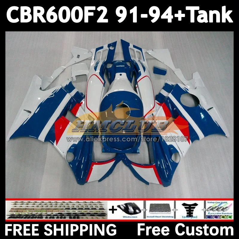 Body +Tank For HONDA CBR600 blue white CBR 600F2 600 F2 FS 55No.16 CBR600F2 91 92 93 94 CBR600FS 1991 1992 1993 1994 Fairings