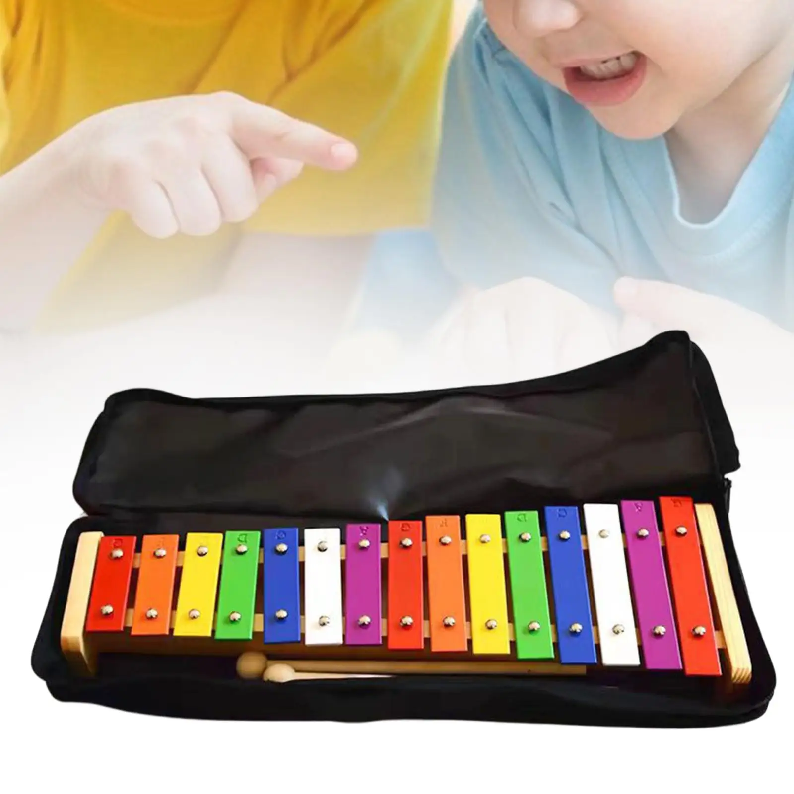 Xilófono Arcoíris para Niños, Glockenspiel Colorido, Juguete Musical con Palitos de Madera para Fiestas y Diversión Familiar