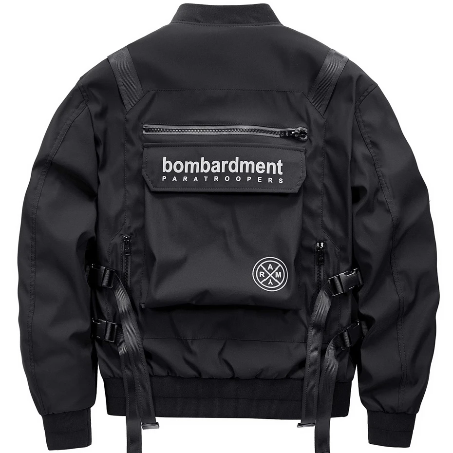 Tactical Bomber Jackets Men Streetwear Punk Oversized Coats Function Multi Pockets Vintage Varsity Baseball Jacket Techwear