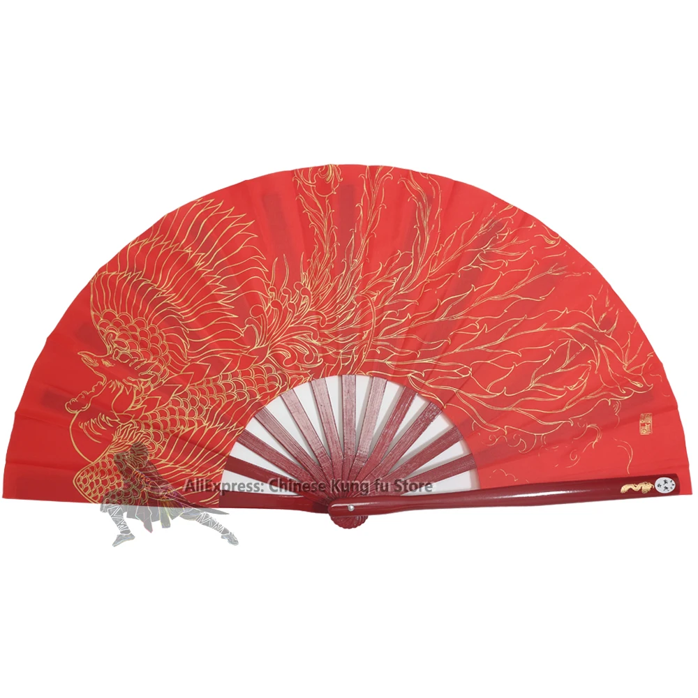 Bamboo Chinese Tai Chi Fans Kung fu Martial arts Training Fan with Phoenix Pattern