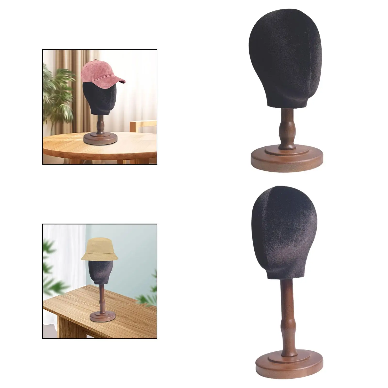 

Hat Display Holder Portable Multipurpose Realistic Sturdy Wig Holder (Black)