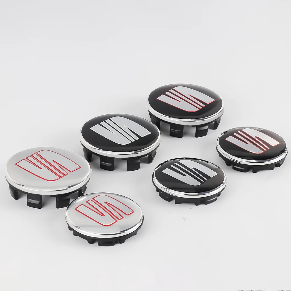 4PCS 55/63MM Car Wheel Center Hub Cap Tire Rim Cover Auto Accessories For Seat Cupra FR Racing Ibiza Leon Ateca Exeo Sportcoupe